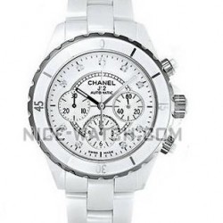 Chanel J12 White Ceramic Diamond Dial Chronograph Mens Watch Chanel J12 White Ceramic Diamond Dial Chronograph Mens Watch