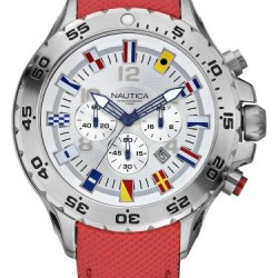 Nautica NST Chronograph Red Polyurethane Mens Watch N16532G