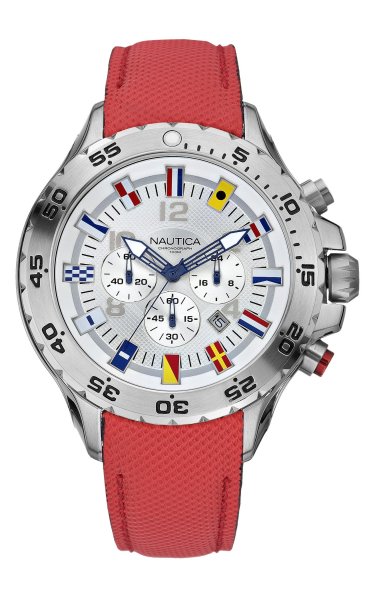 Nautica NST Chronograph Red Polyurethane Mens Watch N16532G Nautica NST Chronograph Red Polyurethane Mens Watch N16532G