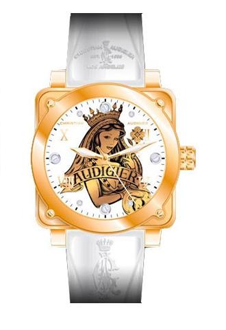 Christian Audigier Fortress Unisex Queen Of Clubs Goldtone Watch Christian Audigier Fortress Unisex Queen Of Clubs Goldtone Watch