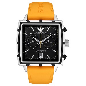 Emporio Armani Men's Chronograph Orange Rubber