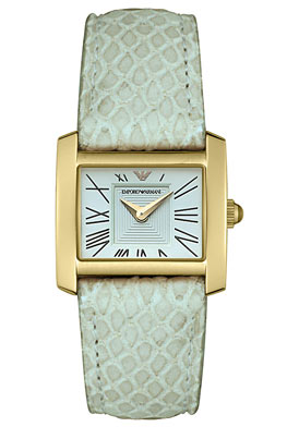 Emporio Armani Women's Cream Textured Dial Cream Leather Emporio Armani Women's Cream Textured Dial Cream Leather