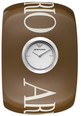 Emporio Armani Women's Silver Dial Taupe Plastic Bangle
