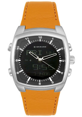 Giordano Men's Analog/Digital Mustard Leather 