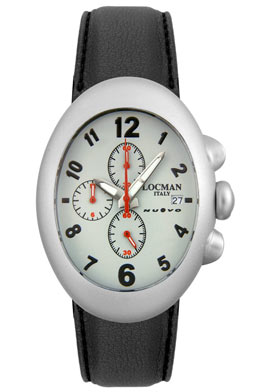 Locman Unisex Nuovo Chronograph Black Lorica 014SILVER/1