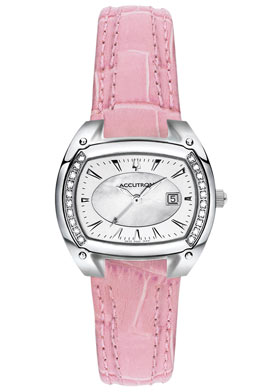 Accutron by Bulova Women's Winter Park Pink Leather Diamond Accutron by Bulova Women's Winter Park Pink Leather Diamond