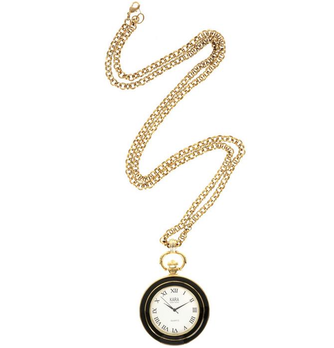  Kara by Kara Ross 14-karat gold-plated watch necklace